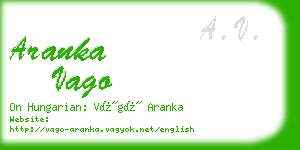 aranka vago business card